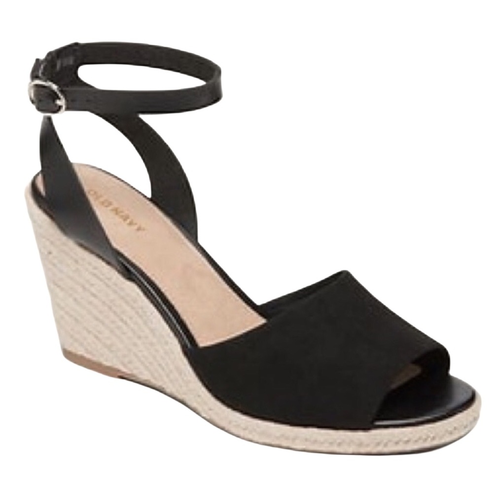 OLD NAVY Faux-Suede Espadrille Wedge Sandals NWOT